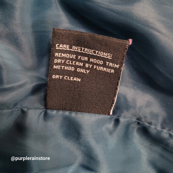 Jones New York Down Quilted Puffer Parka XL Faux Fur Blue Preppy Outdoor Winter - Picture 10 of 16